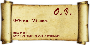 Offner Vilmos névjegykártya